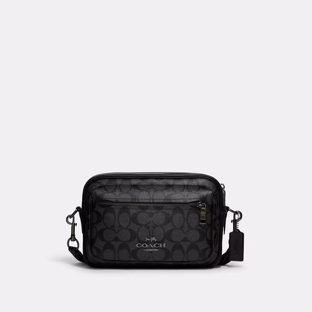 Мужская сумка Elias Crossbody In Signature Canvas - Charcoal